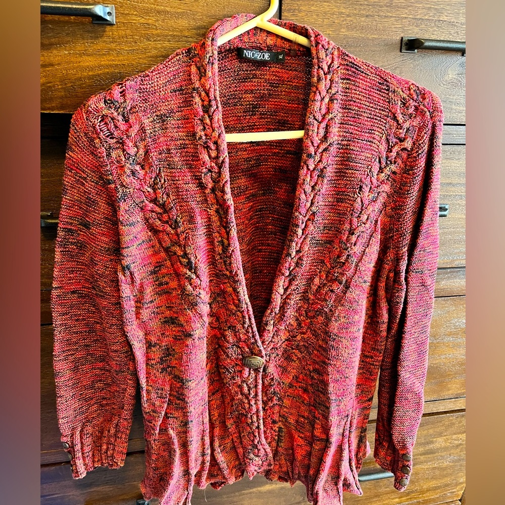 Nic + Zoe cardigan sweater, size XL